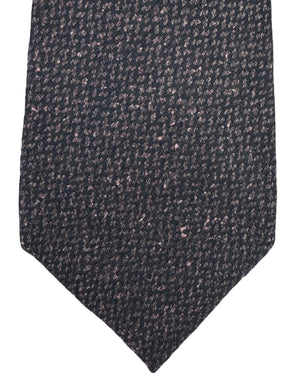 Kiton Sevenfold Tie Dark Brown Black Weave