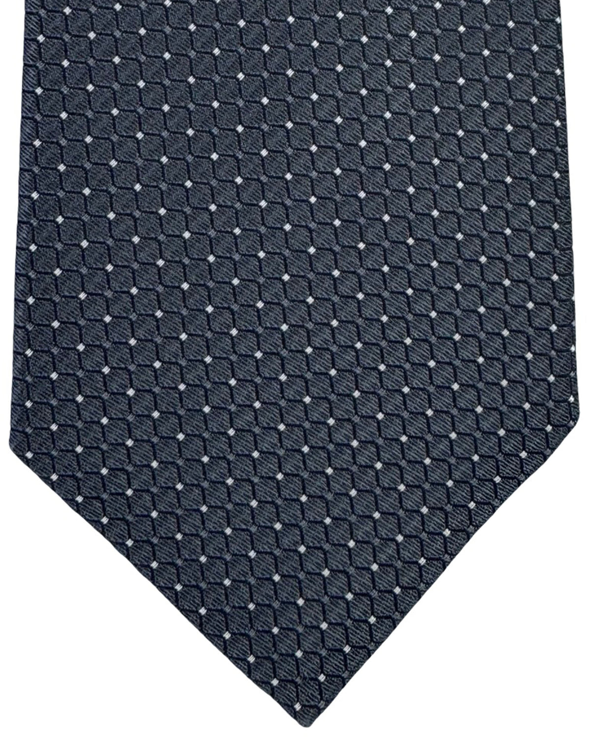 Kiton Sevenfold Tie Black Dark Gray