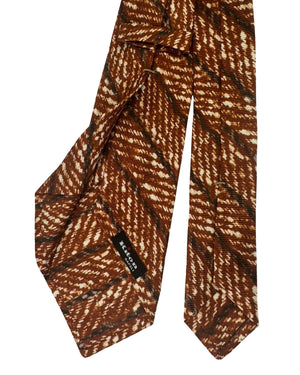 Kiton Sevenfold Tie Brown Pattern Stripes