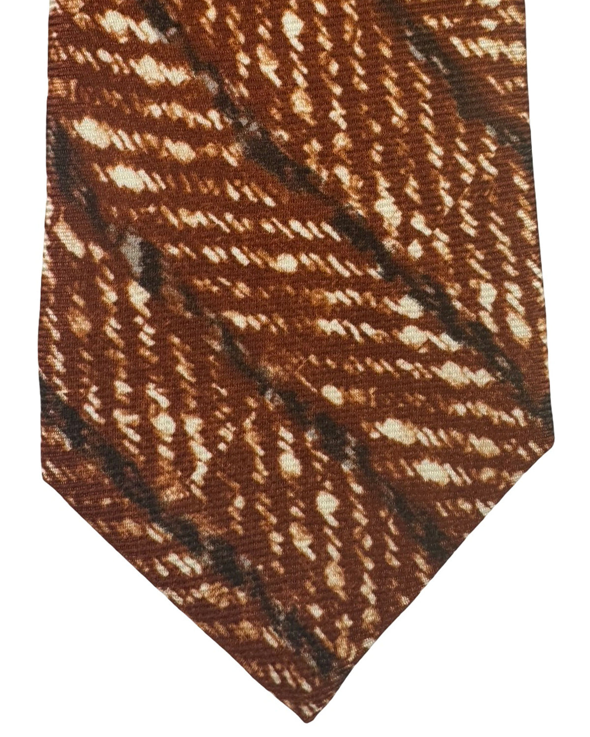 Kiton Sevenfold Tie Brown Pattern Stripes