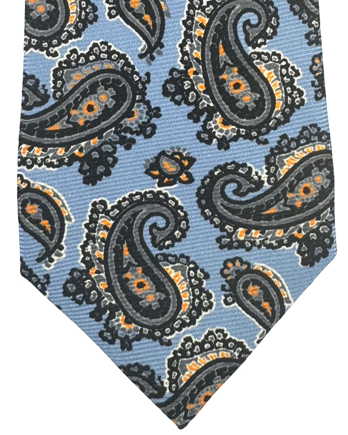 Kiton Sevenfold Tie Periwinkle Blue Paisley