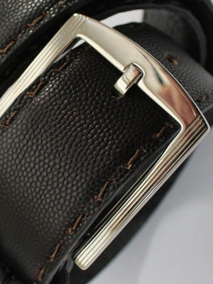 Kiton Leather Belt Dark Brown Stitch Detail Men Belt 85 / 34 SALE