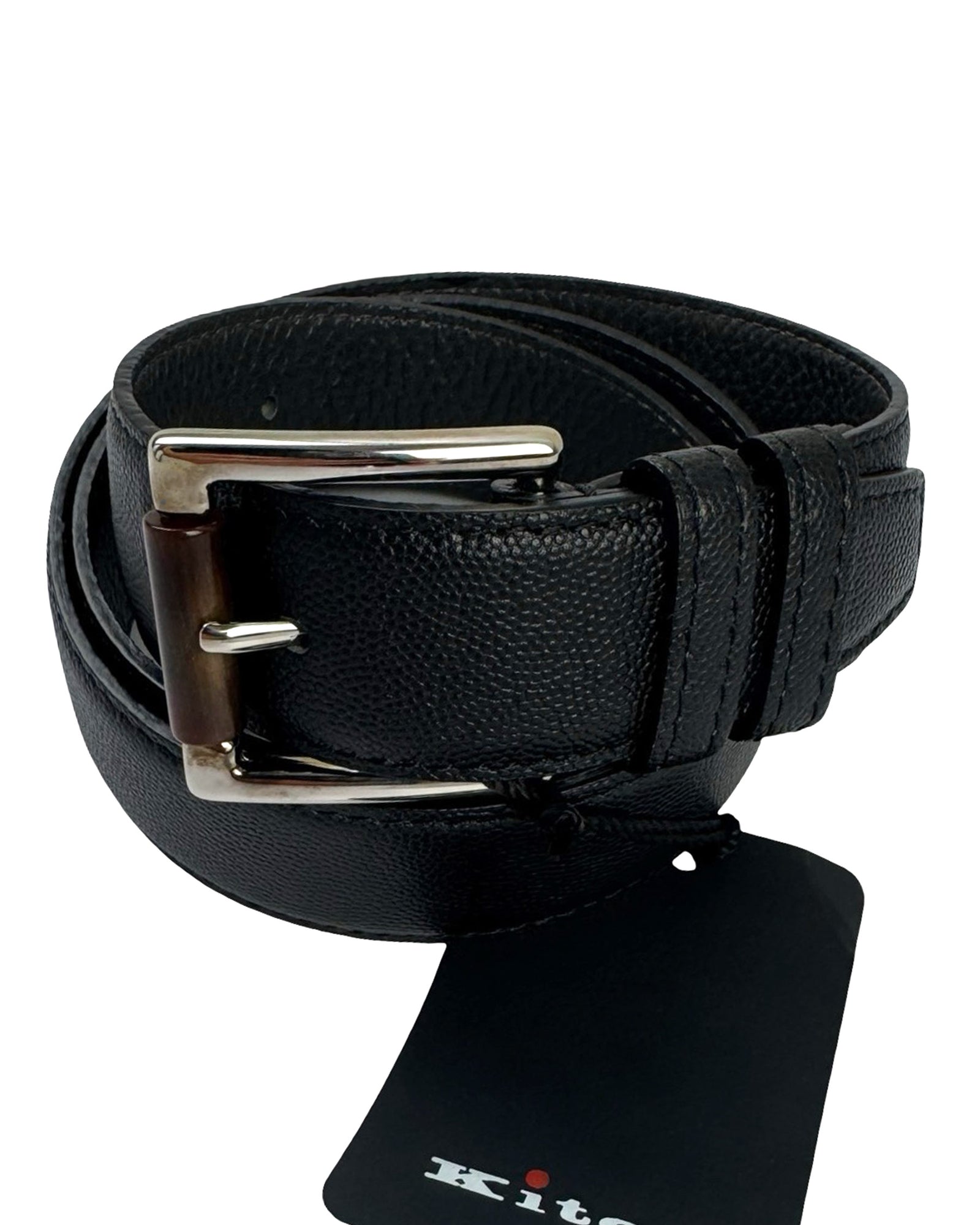 Kiton Leather Belt Black 95/ 38