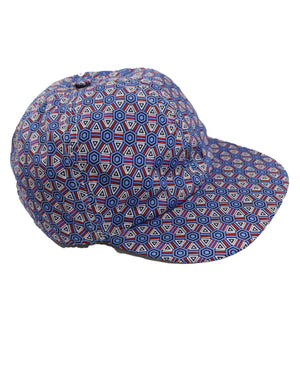 Kiton Baseball Cap Blue Red Geometric 