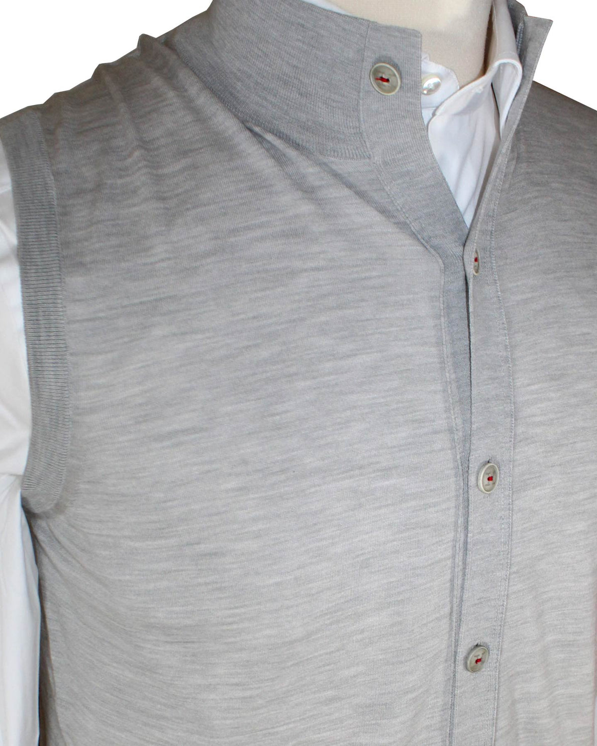 Kiton Sleeveless Cardigan Gray Button Front Wool EU 50 / M SALE