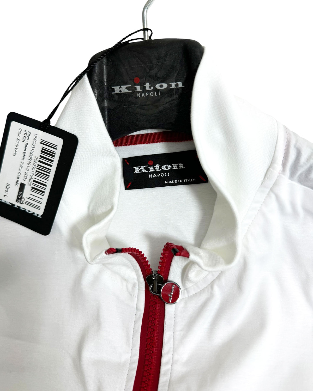 Kiton Jacket White Full Zip Men Activewear EU 52 / L