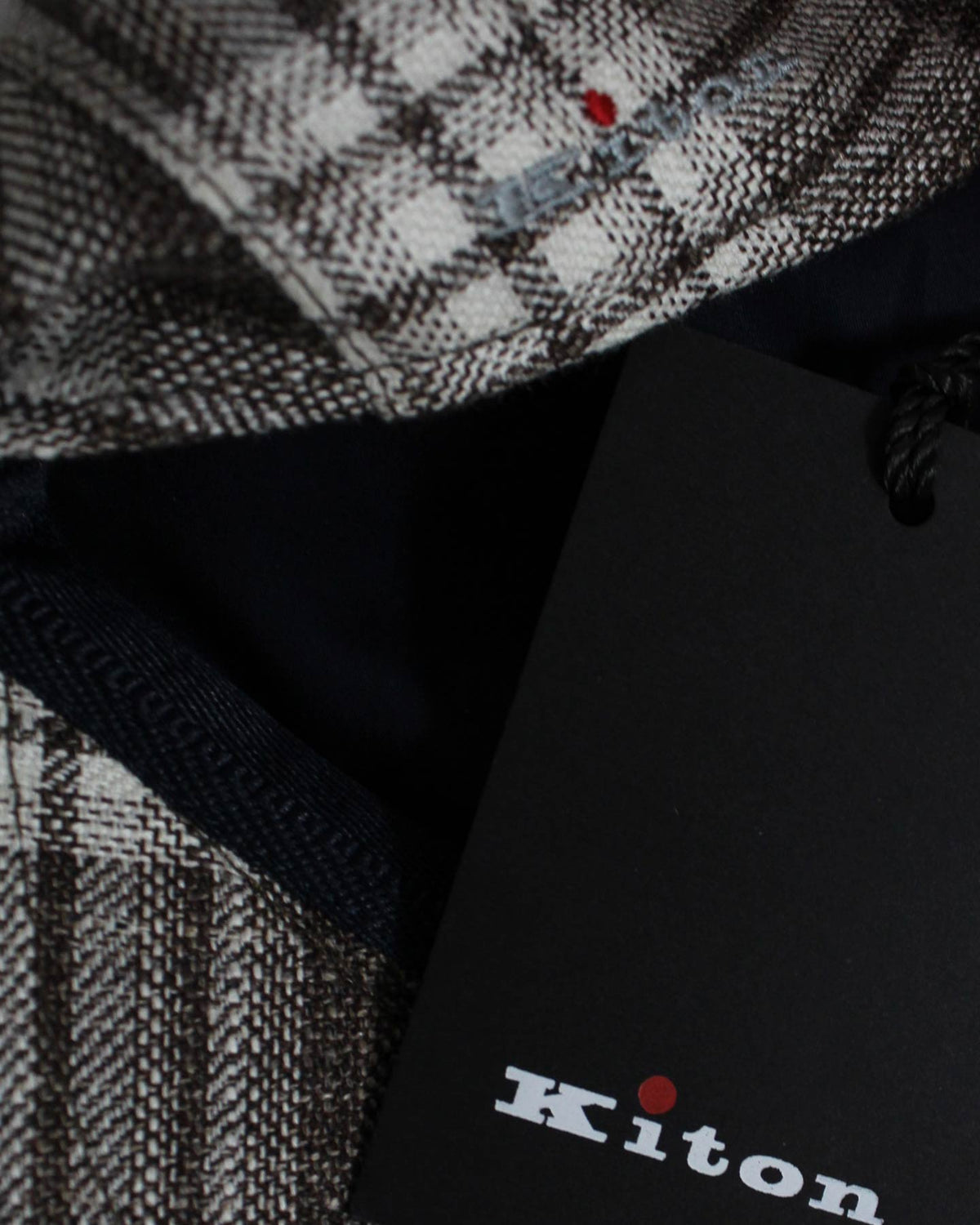 Kiton Flat Cap Cashmere Wool Brown White Plaid