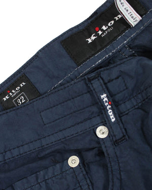 Kiton Pants Navy 5 Pocket Slim Fit 32 SALE