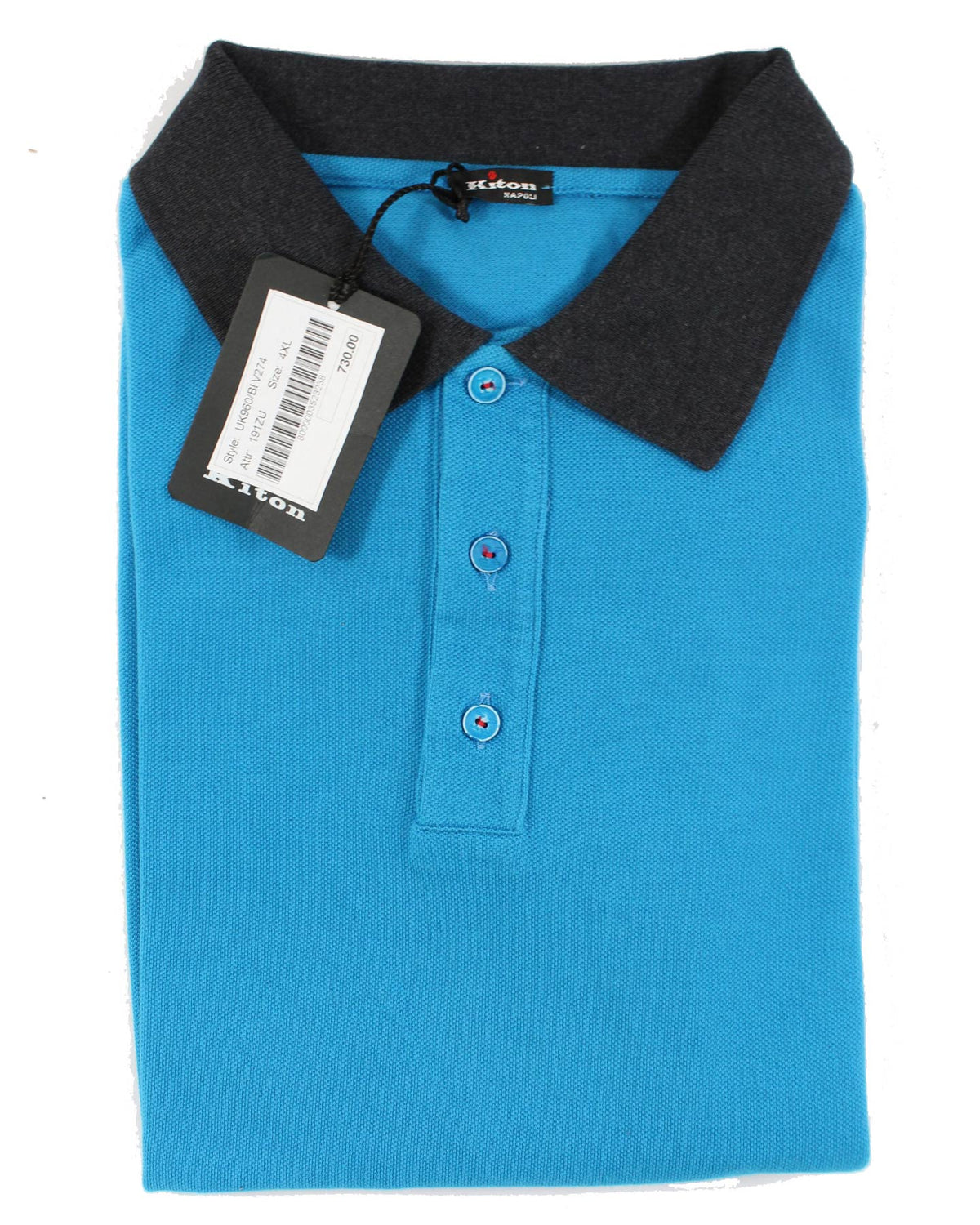 Kiton Polo Shirt Aqua Blue New