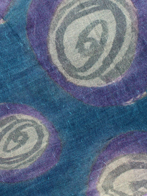 Kiton Scarf Blue Gray Lilac Design Large Linen Cashmere Shawl FINAL SALE