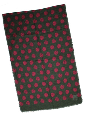 Kiton Cashmere Scarf Hot Pink Large Polka Dots