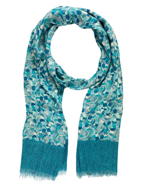 Kiton Scarf Aqua Pattern 