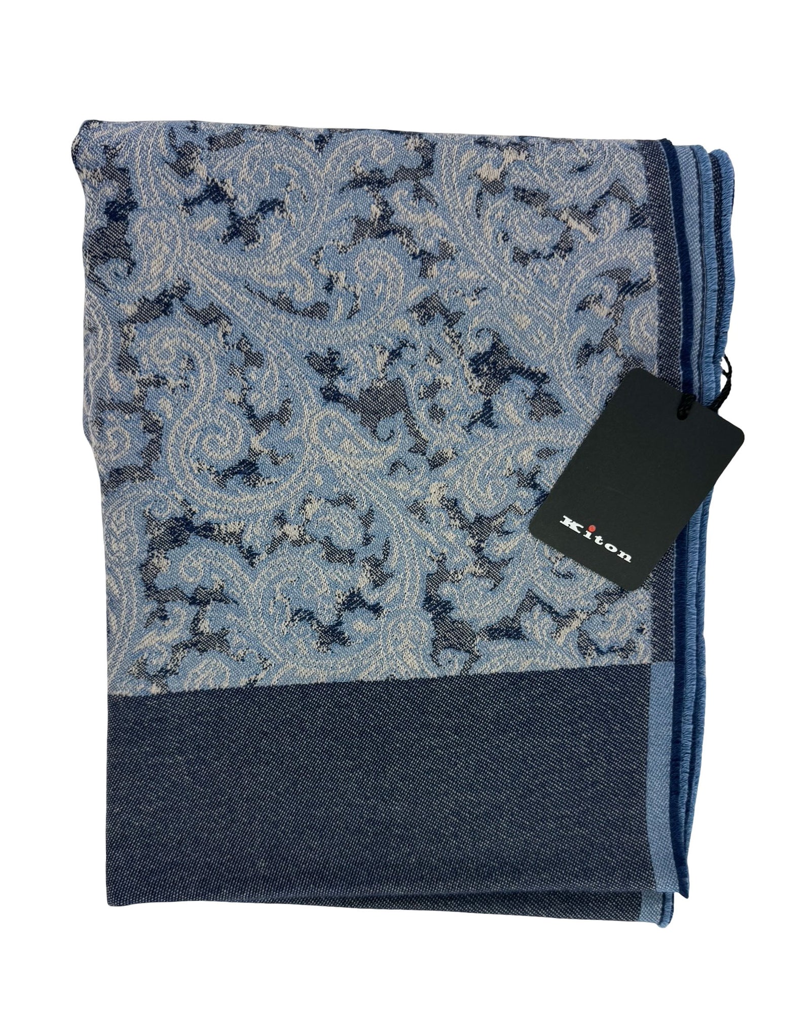 Kiton Scarf Blue Gray - Cashmere Wool Silk Men Shawl SALE