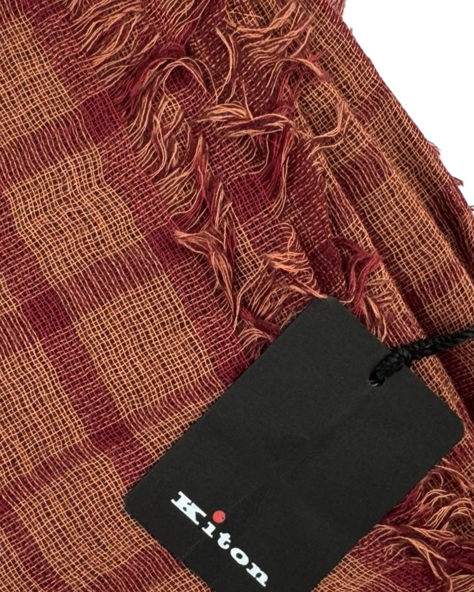 Kiton Scarf Brown Windowpane - Luxury Cashmere Men Shawl