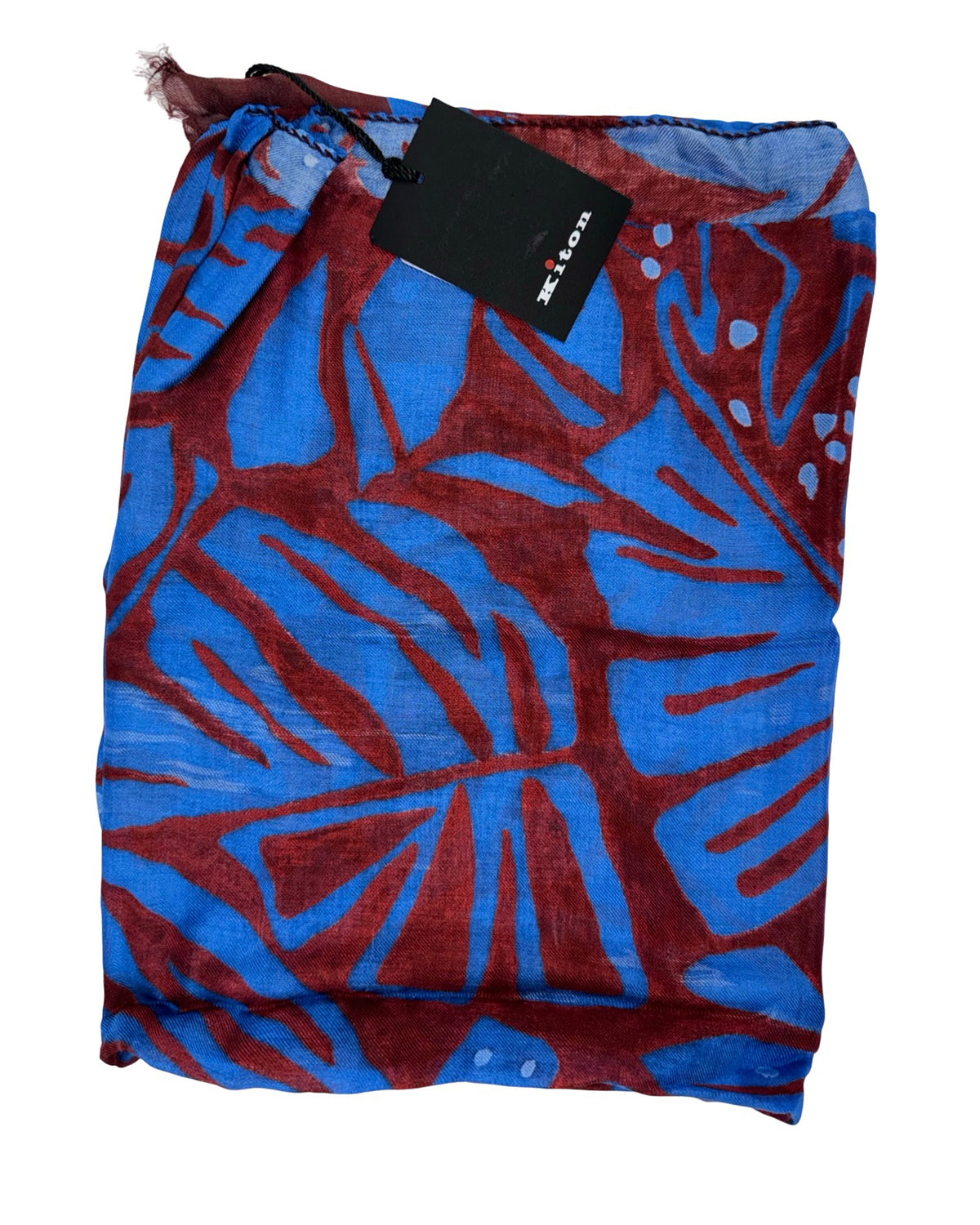 Kiton Scarf Royal Blue Bordeaux - Luxury Cashmere Men Shawl