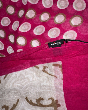 Kiton Scarf Hot Pink Dots 