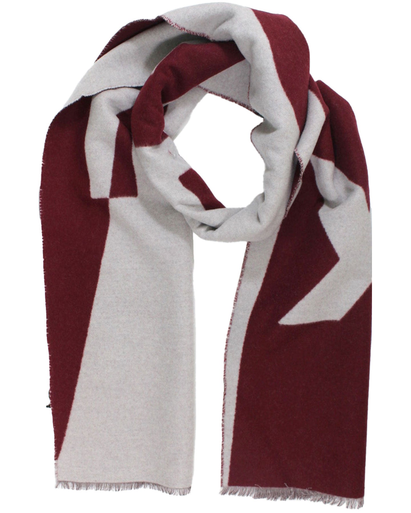 Kiton Silk Scarf Maroon White Logo