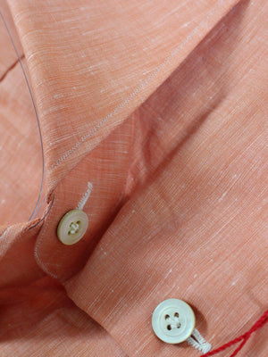 Kiton Linen Shirt Peach Pink 44 - 17 1/2 SALE