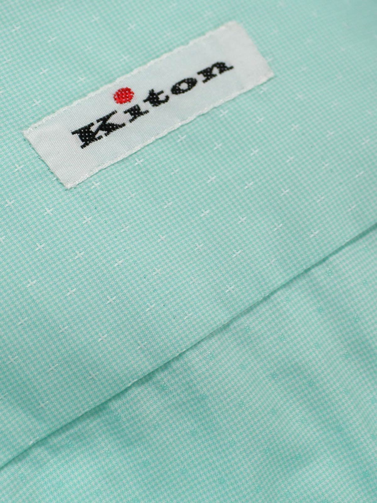 Kiton Short Sleeve Shirt Mint Green 44 - 17 1/2 REDUCED SALE