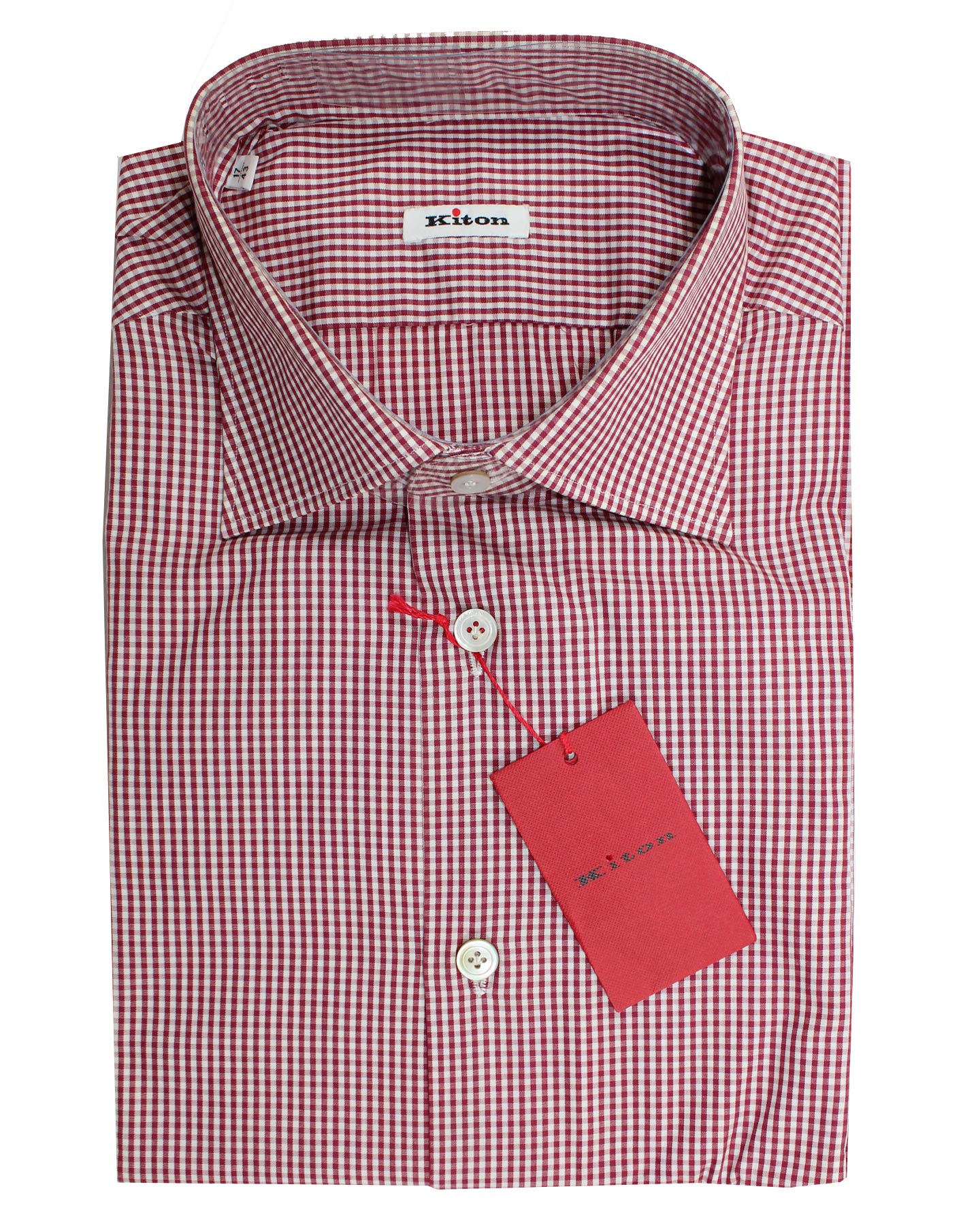 Kiton Shirt White Maroon 