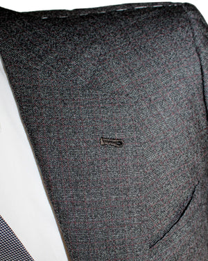 Kiton Cashmere Suit Bespoke Gray Check Plaid EU 50 - US 40 R