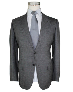 Kiton Cashmere Suit Bespoke Gray Check