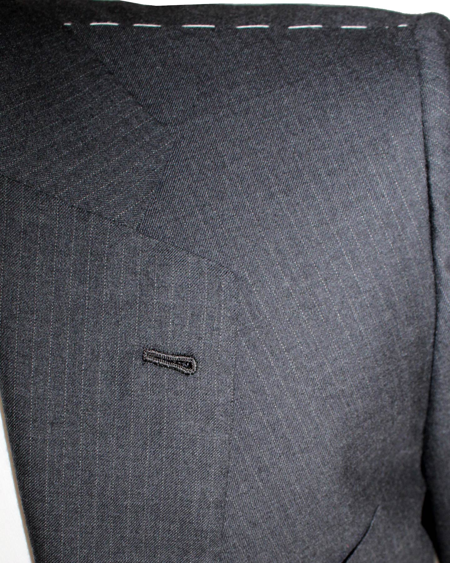 Kiton Men Suit Gray Stripes Wool Silk 2 Button