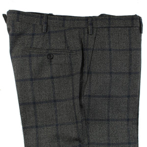 Kiton Cashmere Suit Charcoal Gray Dark Blue Windowpane Design Pants