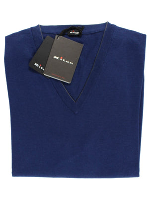 Kiton Wool Sweater Dark Blue New