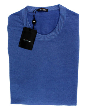 Kiton Cashmere Silk Sweater Blue New