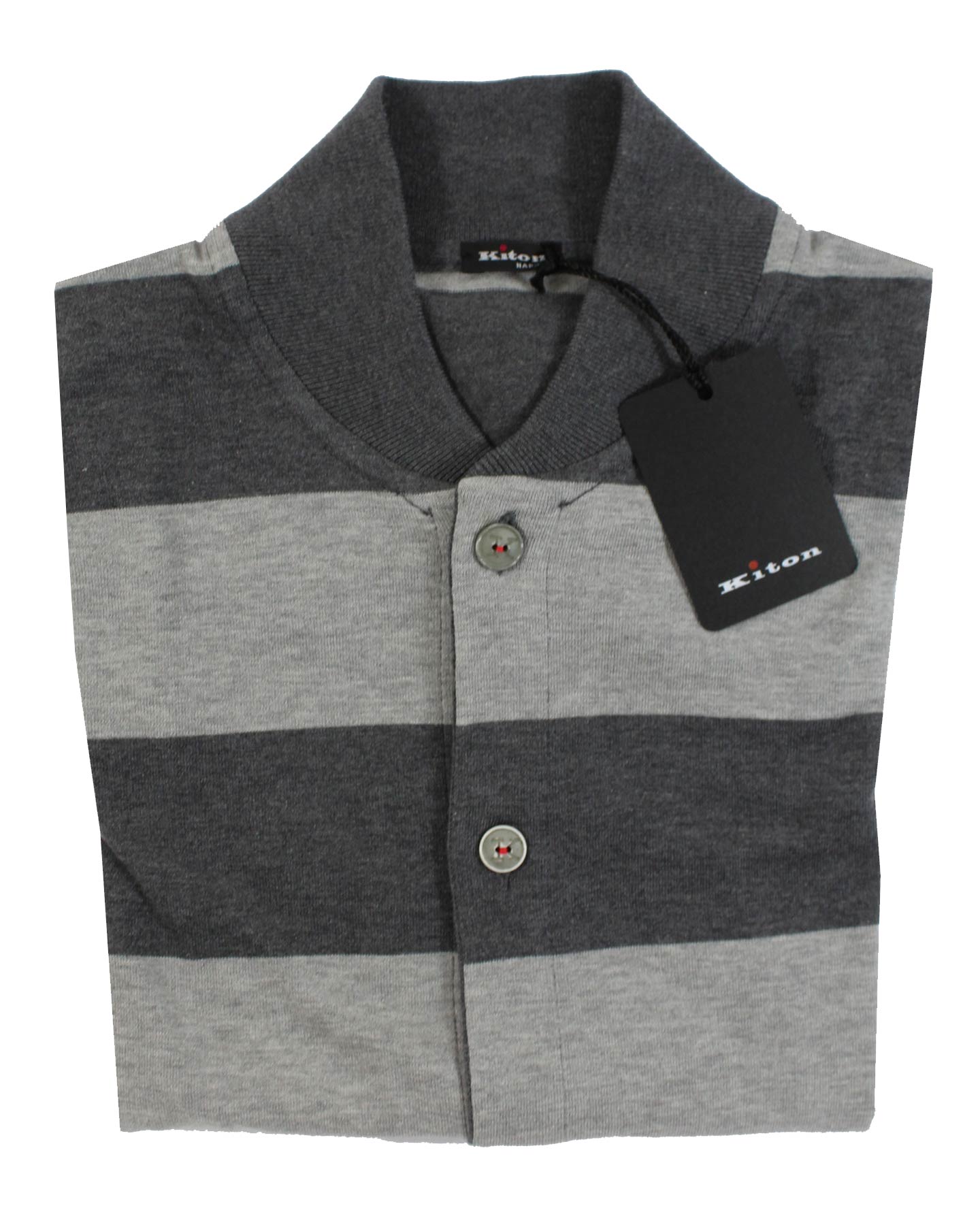 Kiton Sleeveless Cardigan Gray Stripes 
