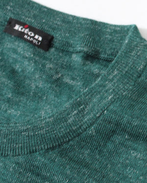 Kiton Short Sleeve Sweater Cashmere Linen Silk Green T-Shirt M / 50