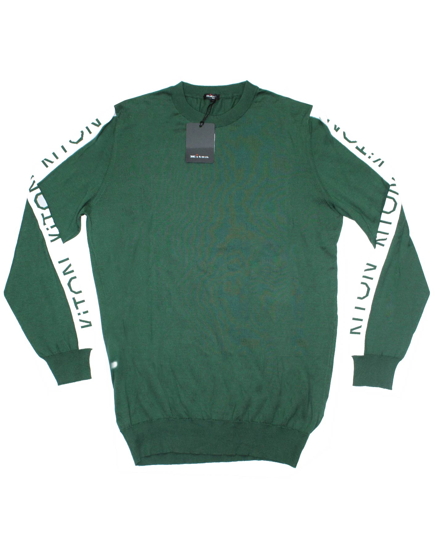 Kiton Sweater Green Logo Long Sleeve T-Shirt SALE