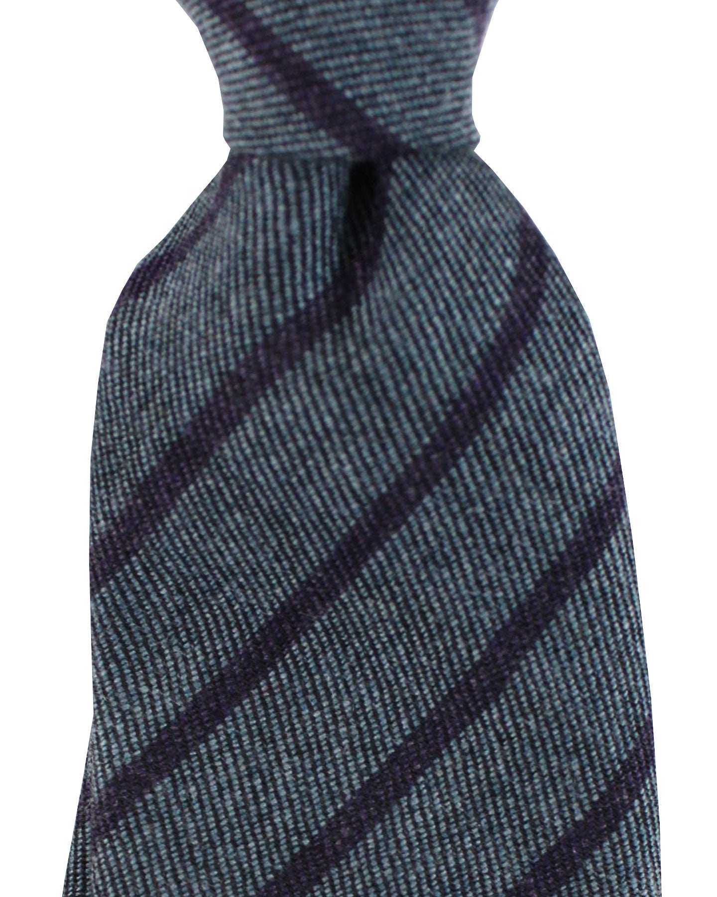 Kiton Sevenfold Tie Gray Purple Stripes
