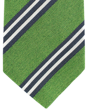 Kiton Tie Green Stripes - Sevenfold Necktie