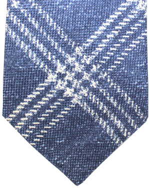 Kiton Tie Dark Blue Glen Check Design - Sevenfold Necktie