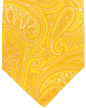 Kiton Tie Orange Paisley Design - Sevenfold Necktie