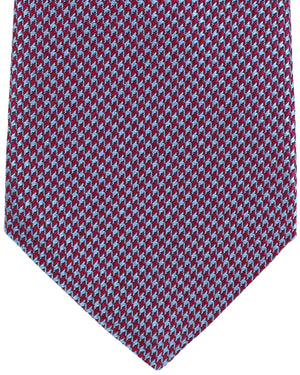 Kiton Tie Blue Purple Houndstooth Design - Sevenfold Necktie
