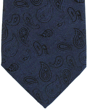 Kiton Tie Navy Paisley Design - Sevenfold Necktie
