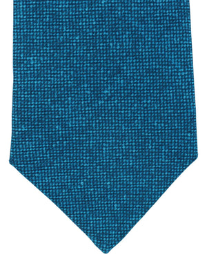Kiton Sevenfold Tie Aqua Blue