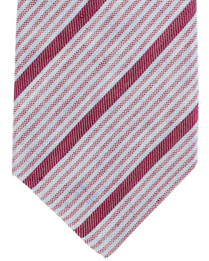 Kiton Tie Blue Magenta Stripes Design - Sevenfold Necktie