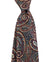 Kiton Tie Gray Brown Navy Paisley Design - Sevenfold Necktie