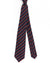 Kiton Sevenfold Tie Navy Maroon Stripes - Wool