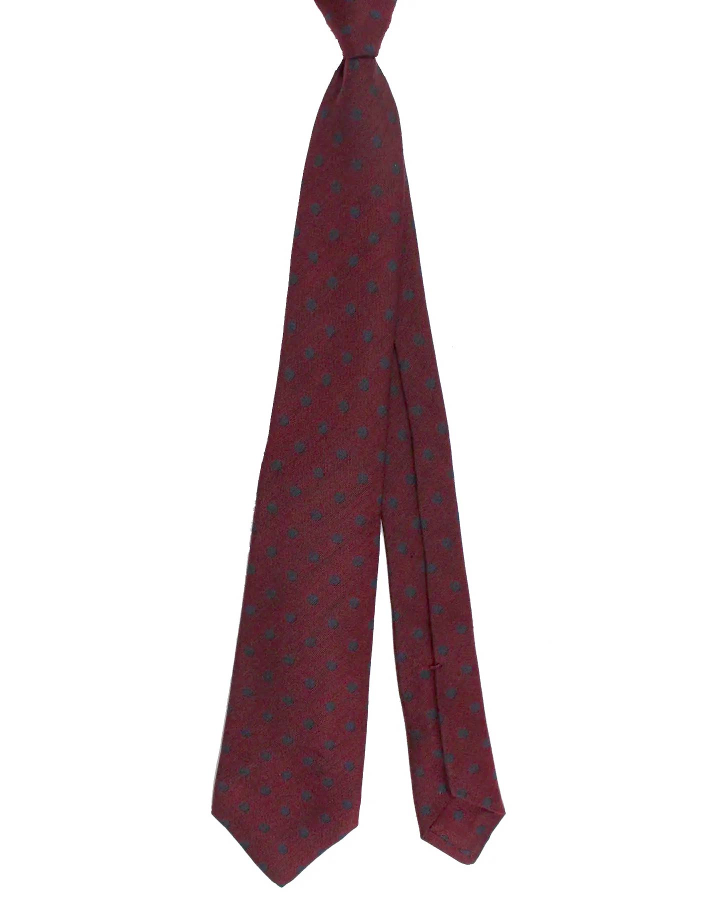Kiton Sevenfold Tie Dark Bordeaux - Wool Silk