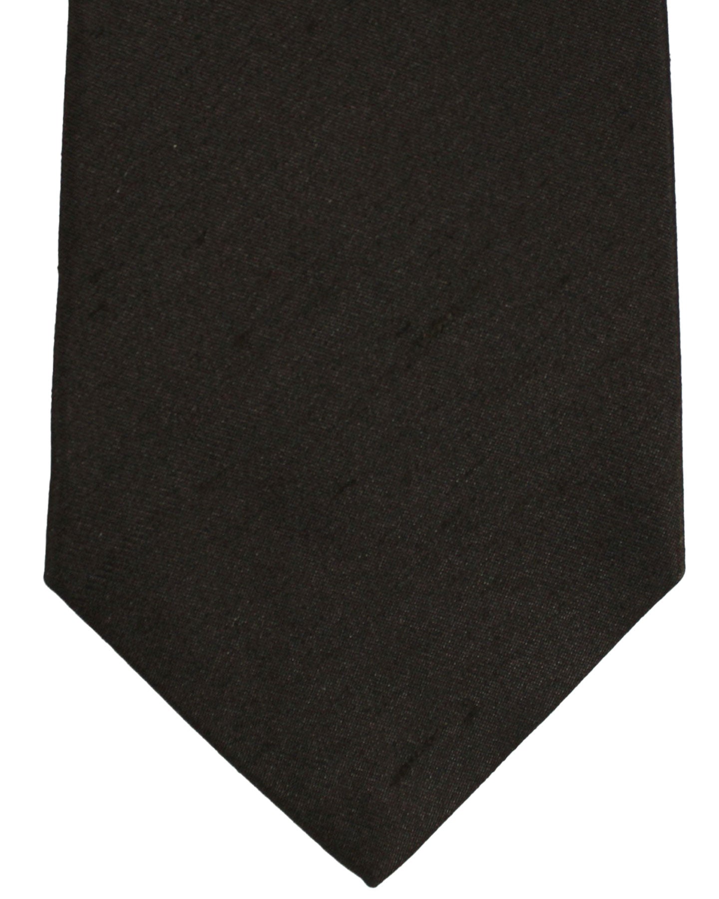 Kiton Silk Tie Brown Grosgrain Design - Sevenfold Necktie