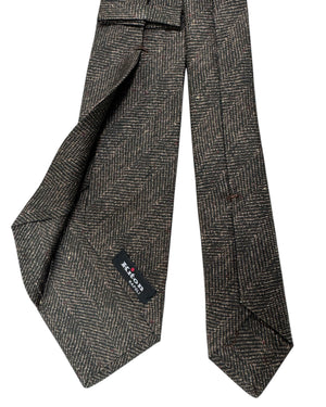Kiton Sevenfold Tie Brown Design