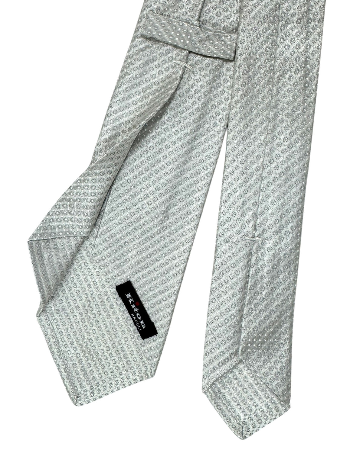 Kiton Sevenfold Tie Silver Design