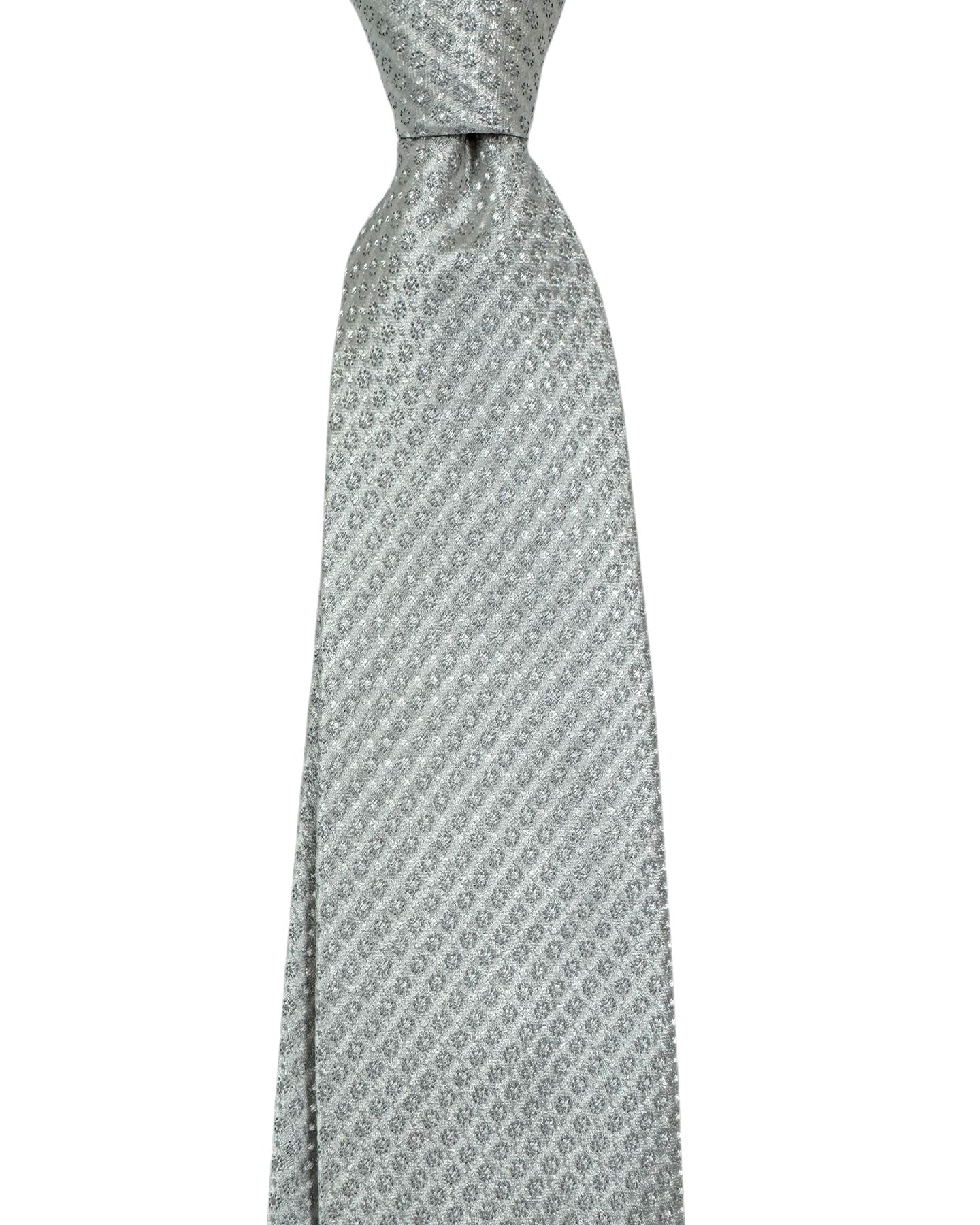 Kiton Sevenfold Tie Silver Design