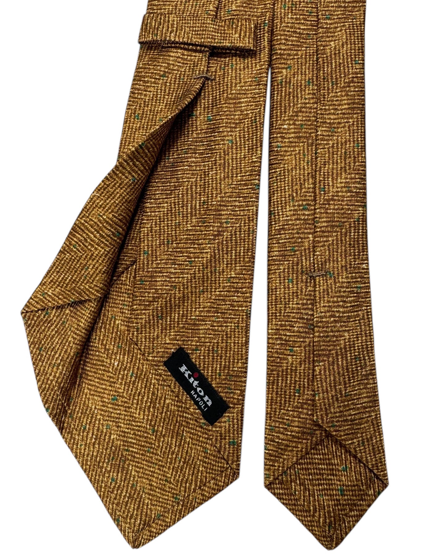 Kiton Sevenfold Tie Brown Design