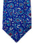 Kiton Tie Royal Blue Aqua Pink Flowers - Sevenfold Necktie